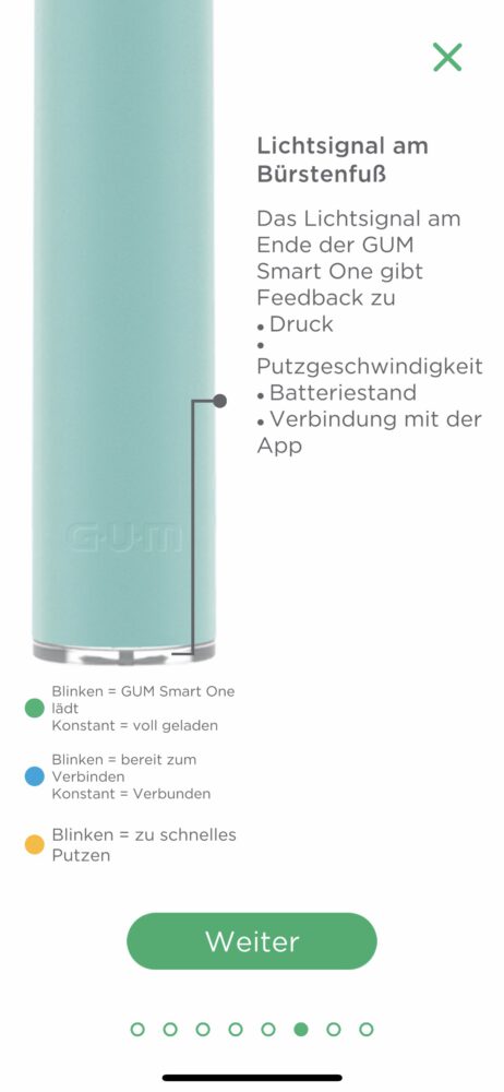 Kennenlernmodus 6/8 - GUM smart App zur GUM Smart One Schallzahnbürste