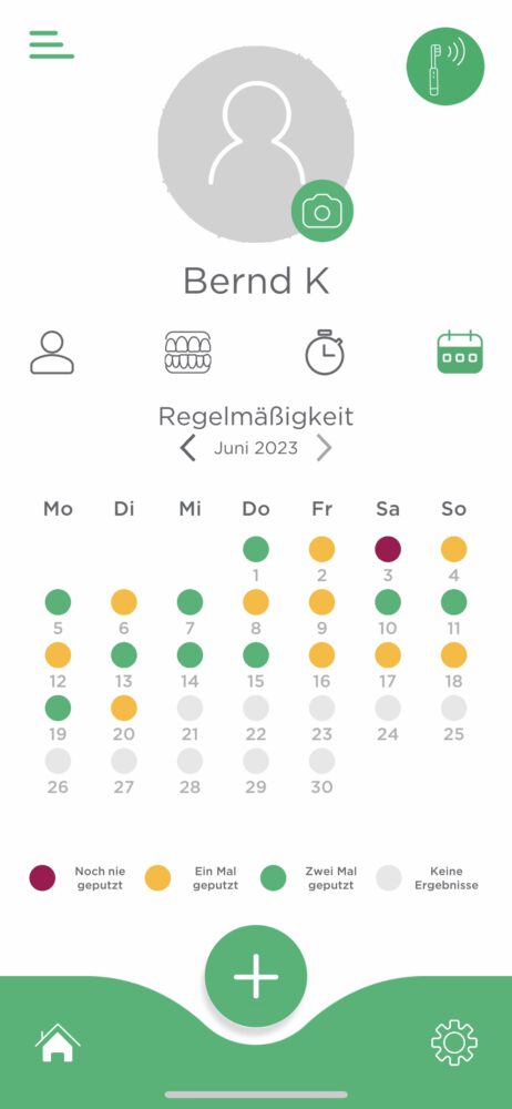 Menü Kalender - GUM smart App zur GUM Smart One Schallzahnbürste