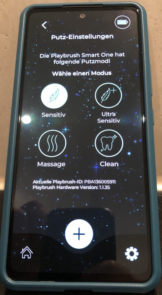 Playbrush Smart One Schallzahnbürste - App Putzeinstellungen Bild 1